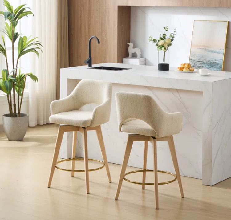 Lovetro Swivel 25.8" Counter Stool (Set of 2)