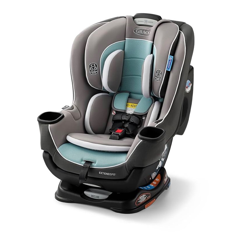 Graco Extend2Fit Convertible Car Seat, Spire, Safe and Comfortable Ride Designed for Growing Children