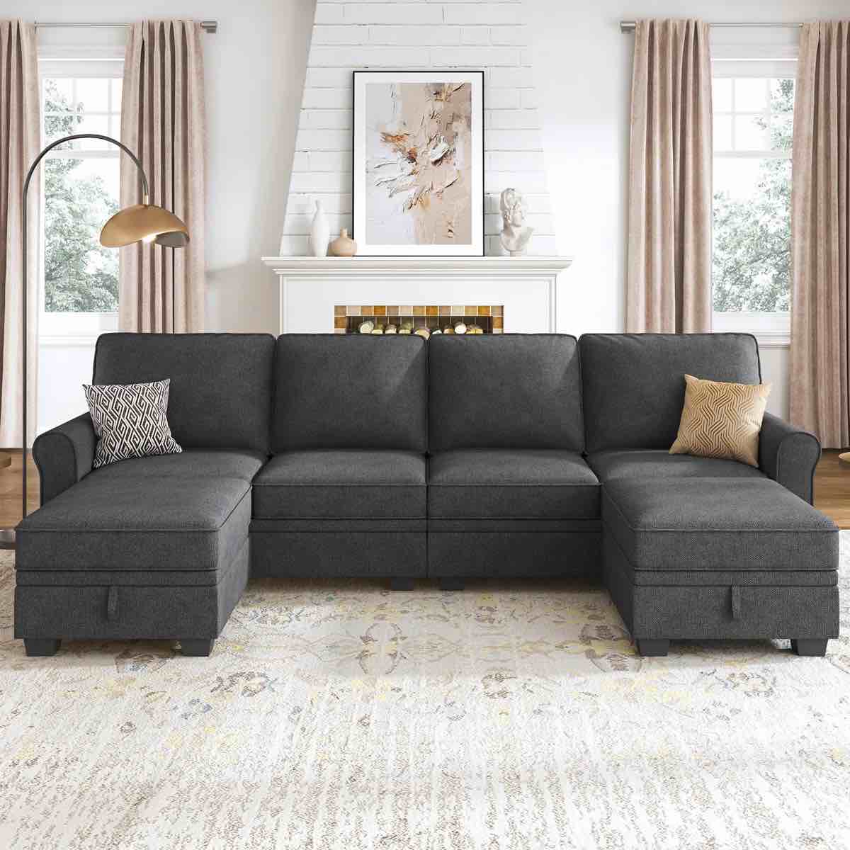 Dark Grey Sectional Cushions (Single Seat Only)