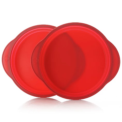 Cook's Companion Set of 12 Collapsible Silicone 9" Round Cake Pans
