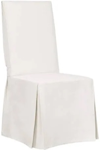 surefit home decor essential twill full length dining room chair one piece slipcover, relaxed fit, 100% cotton, machine washable, white color