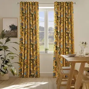 Fancy Hummingbird Patterned Blackout Curtain, Rod Pocket Back Tab 