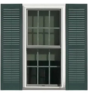 Custom Louvered Shutter with Straight Top (Set of 2)