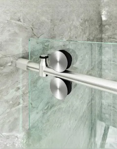 DIYHD 6.6ft Frameless Brushed Satin Stainless Steel Sliding Glass Shower Door Track barn Shower Door Hardware