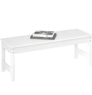 Holliann Outdoor Bench Two-Person Outdoor Poly Lumber Patio Backless Bench, Weatherproof Garden Bench That Never Rot and Fade, Suit for Garden, Porch, and Park.