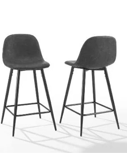 black Kody Upholstered Bar & Counter Stool