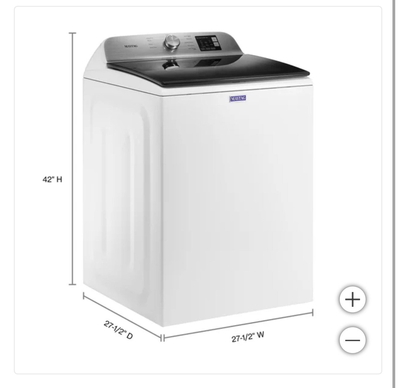 Maytag 4.8 cu. ft. washer ELECTRIC (Minor dents and scrapes on washer)