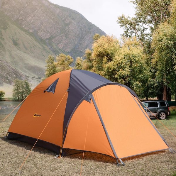 Outsunny 4-Person Camping Tent with Carrying Bag