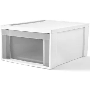 Starplast Under the Bed Drawer Unit: 1 Piece Low-Profile Storage Bin with Transparent Clear Pull-Out Drawer, 28.9 x 17.3 x 10 Inches, 2 Colors 74-94