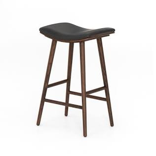 Union Distressed Black Saddle Bar Stool