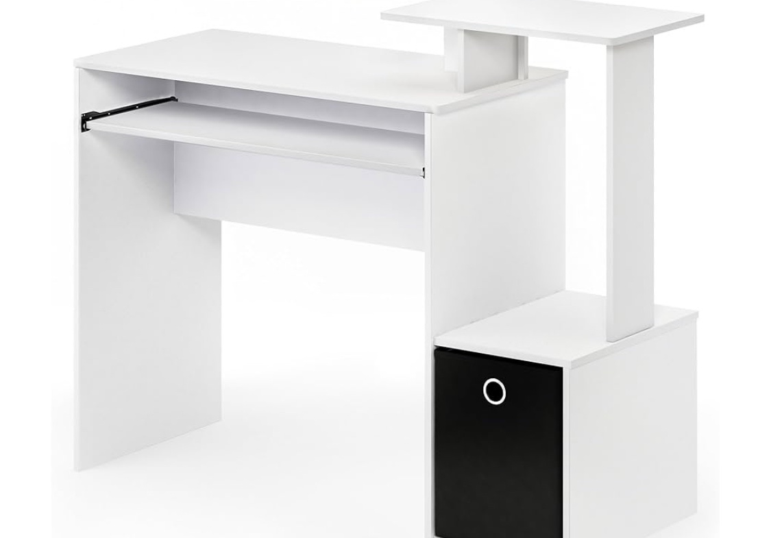 Furinno Econ Multipurpose Home Office Computer Writing Desk, White/Black