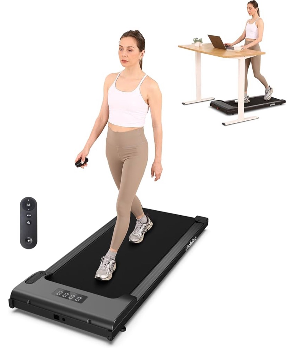 Walking Pad Under Desk Treadmill, Portable Small Treadmills for Home and Office, 2.5HP Super Quiet Brushless Motorized Walking Jogging Running Machine with Remote Control