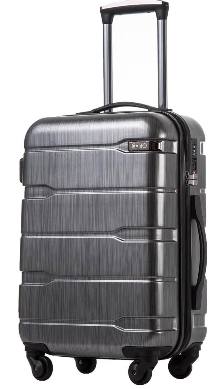 Coolife Luggage Expandable(only 28") Suitcase PC+ABS Spinner Built-In TSA lock 20in 24in 28in Carry on