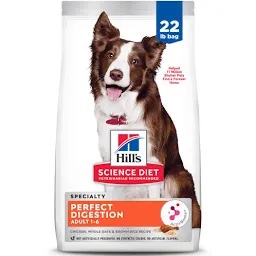 Hill's Science Diet Perfect Digestion, Adult 1-6, Digestive Support, Dry Dog Food, Chicken, Brown Rice, & Whole Oats, 22 lb Bag