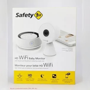 Safety 1st HD WiFi Baby Monitor with Sound and Movement Detecting Audio Unit, White
