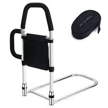 bed rails for elderly adults, bed assist rails for seniors with 2 grab bars & storage pocket & fall prevention guard, fits king, queen, full, twin bed, support up to 300lbs (standard)