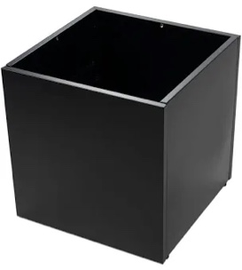 20 in. Cube Metal Planter Steel Planter Box Black Steel Flower Pot Heavy Duty Planter with Saucer Partition Panel