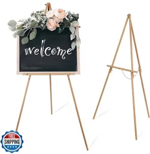 wooden easel stand for wedding sign poster picture 63'' beech wood display easel for floor adjustable painting easel for canvas