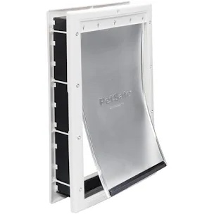 petsafe never rust plastic doggie door for install in interior and exterior doors or walls, paintable, easy install, closing panel included, for pets up to 220 lb, (x-large)