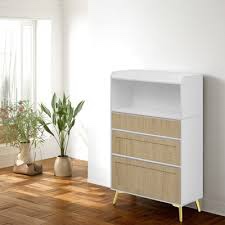 One piece large capacity solid wood frame locker with three drawers