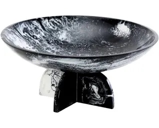 Lucente Black & White Resin Fruit Bowl