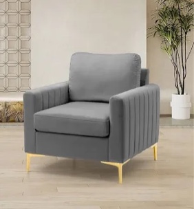  Upholstered Velvet Armchair