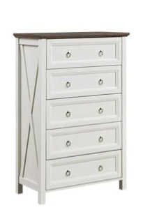 Becklynn Farmhouse 5 Drawers Dresser Organizer, Rustic Tall Chest
