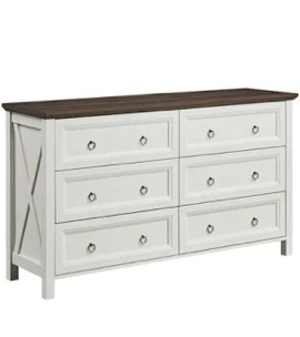 Grantville Farmhouse 6 Drawers Double Dresser
