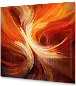 Orange Abstract Warm Fractal Design VI Fractals Wall Art