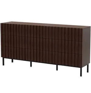 59.1" W 9 Drawers Wood Strips Dresser