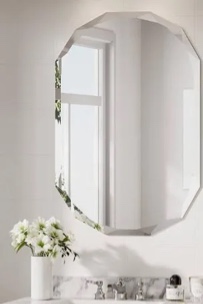 pearlette oval beveled frameless bathroom vanity mirror decorative wall accent mirror