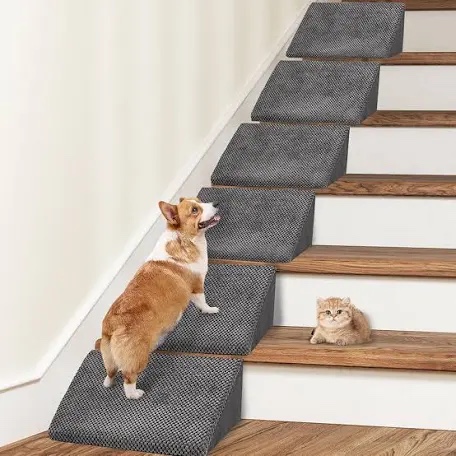 update 40d small dog steps/stairs for staircase, foam dog pet ra...
