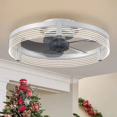Kordae Indoor Bedroom Flush Mount Ceiling Fan with Light