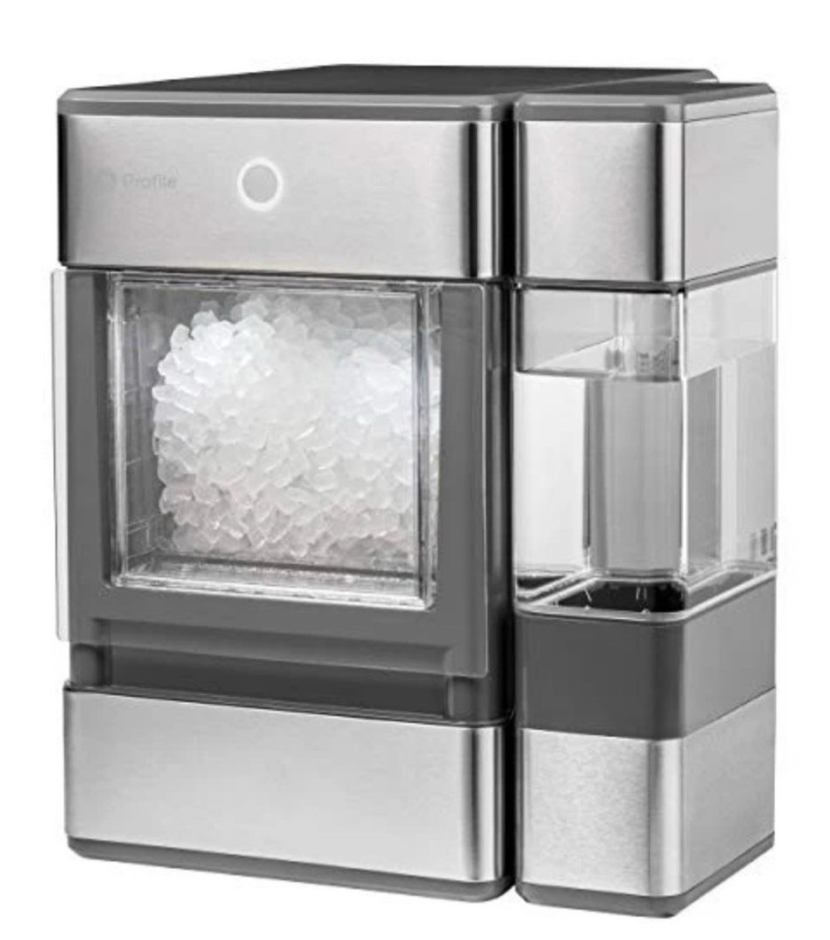 GE Profile Opal Nugget Ice Maker + Side Tank. Gently used, slight dent to plastic opening does not affect usage, functions perfectly.