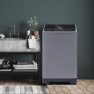 COMFEE’ 1.6 Cu.ft Portable Grey Washing Machine, 11lbs Capacity Fully Automatic, Compact. Has Wheels, 6 Wash Programs, & Laundry Drain Pump.