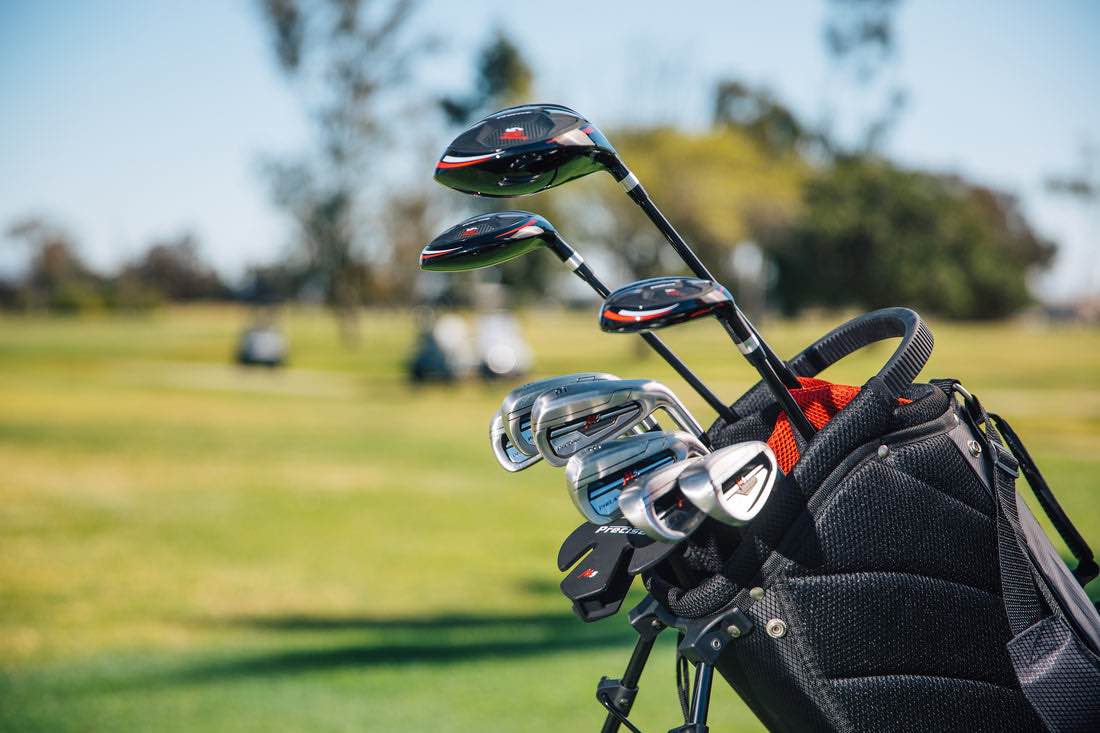 PRECISE M5 Men’s Left Hand 15 Piece Golf Set, Including: Driver (460cc), #3 Fairway Wood Hybrid, Wood #5 thru #9, Pitching Wedge, Putter, and Lightweight Walking Golf Bag + Bag Hood, and 3 Club Head Covers