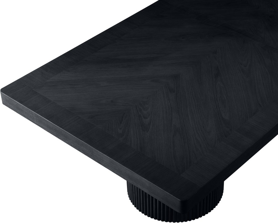 Belinda Collection Black Oak Wood Art Deco Dining Table Top, Top Only, 144" W x 48" D