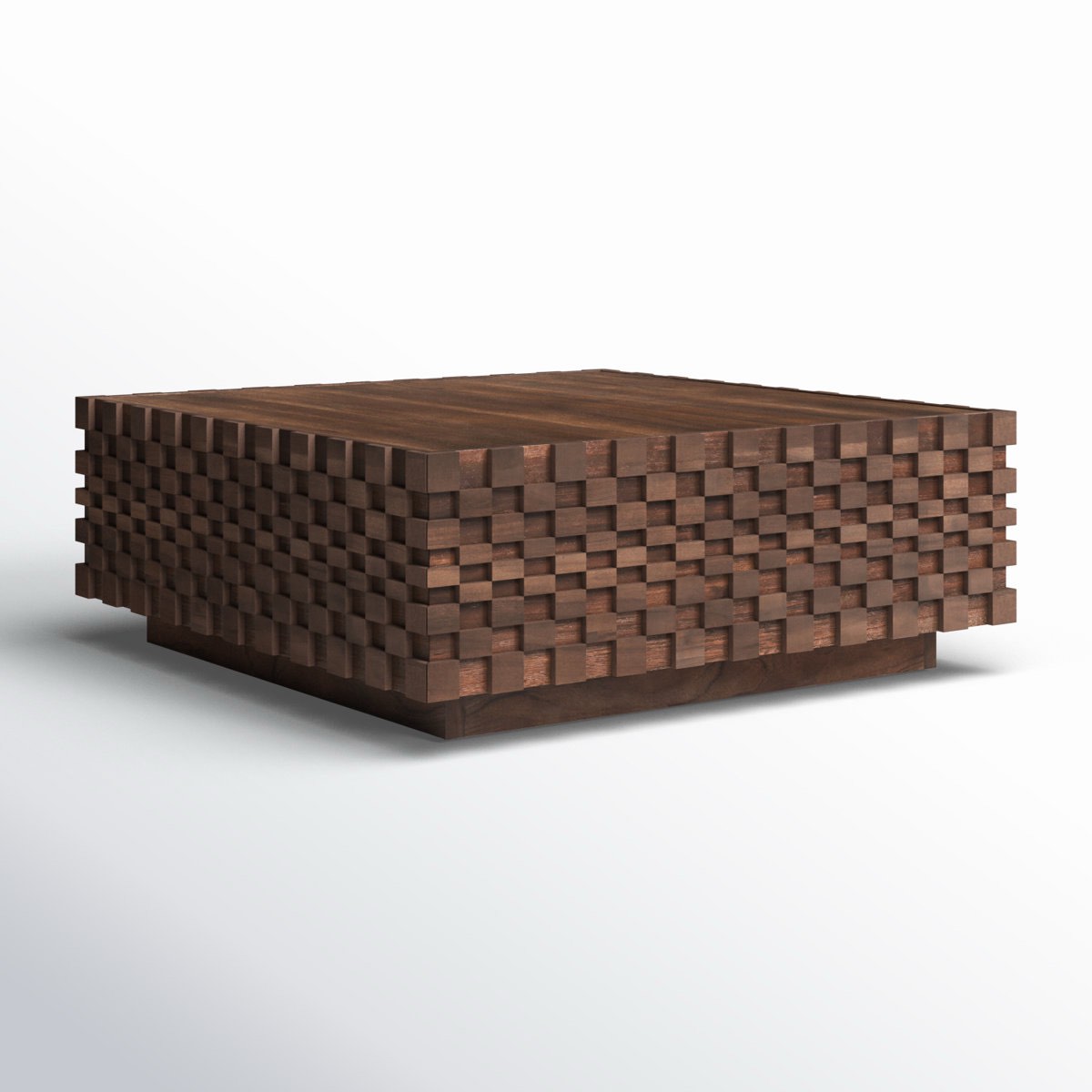 Givens 42" Hand Carved Wood Storage Coffee Table 16'' H X 42'' W X 42'' D