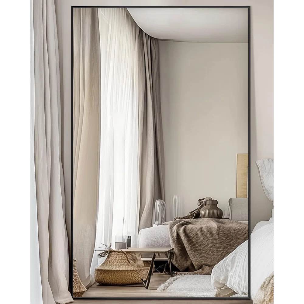 Full Length 44"X72" Oversized Mirror with Black Frame.