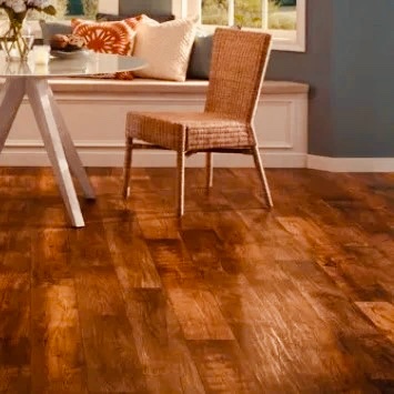 Mannington Benchmark 12 Cherry Wood Style Vinyl Sheet Flooring, 12’ x 6’. Will need power washed, minor tears on edge. 