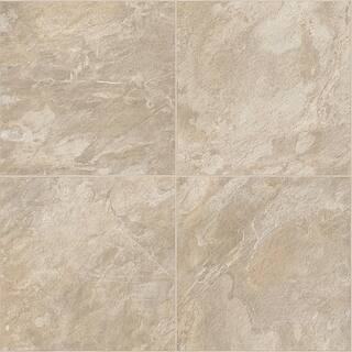 MoHawk Buena Vista Beige Stone Tile Waterproof Vinyl Sheet Flooring. Will need power washed, minor tears on edge. 12’ x 3’ 
