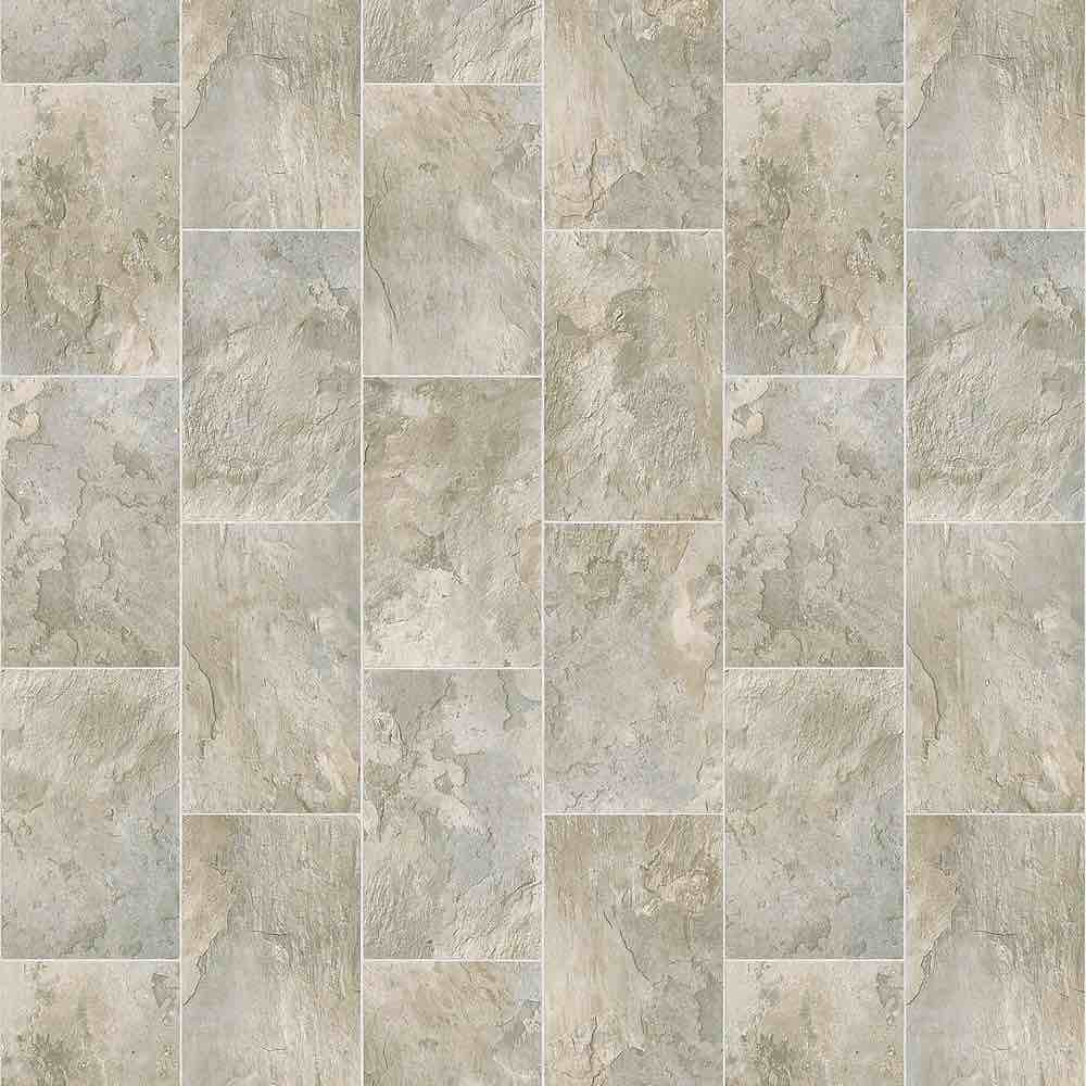 Portico MacDonald Grey Stone Safara Vinyl Sheet Flooring. Will need power washed, minor tears on edge. 12’ x 5’ 