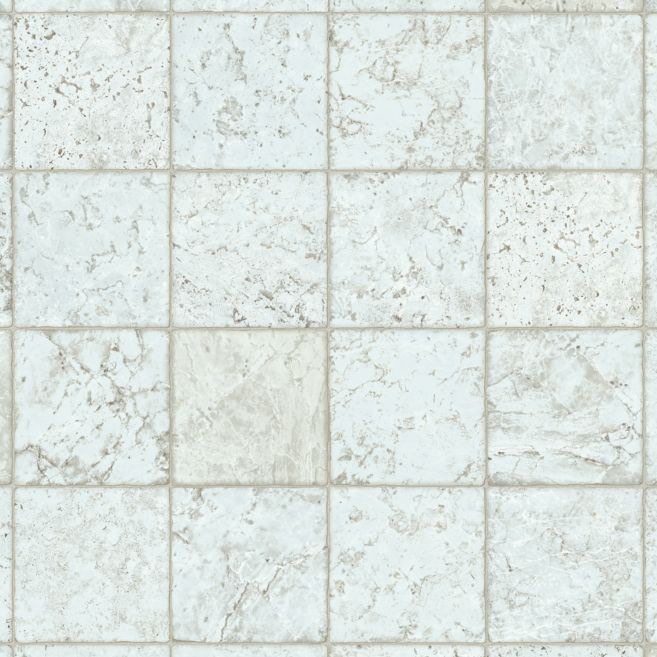Armstrong FlexStep Value Plus Speckled White Tile 12' x 7’ Vinyl Sheet Flooring. Will need power washed, minor tears on edge. 