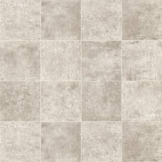 Egret White and Brown Stone Slate Style Tile Vinyl Sheet Flooring. Will need power washed, minor tears on edge. 12’ x 5’ 