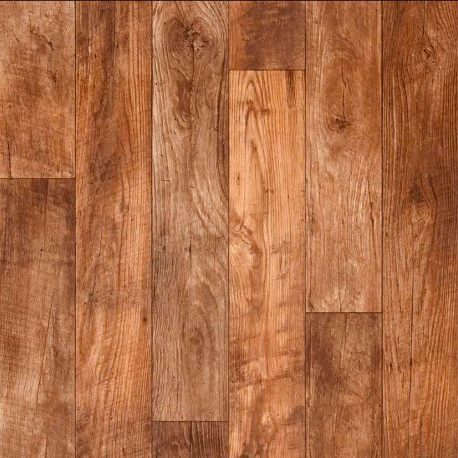 Mannington Benchmark 12 Cherry Wood Style Vinyl Sheet Flooring. Will need power washed, minor tears on edge. 12’ x 8’