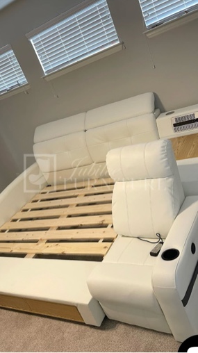 jubilee furniture headboard grain italian leather white 193x203