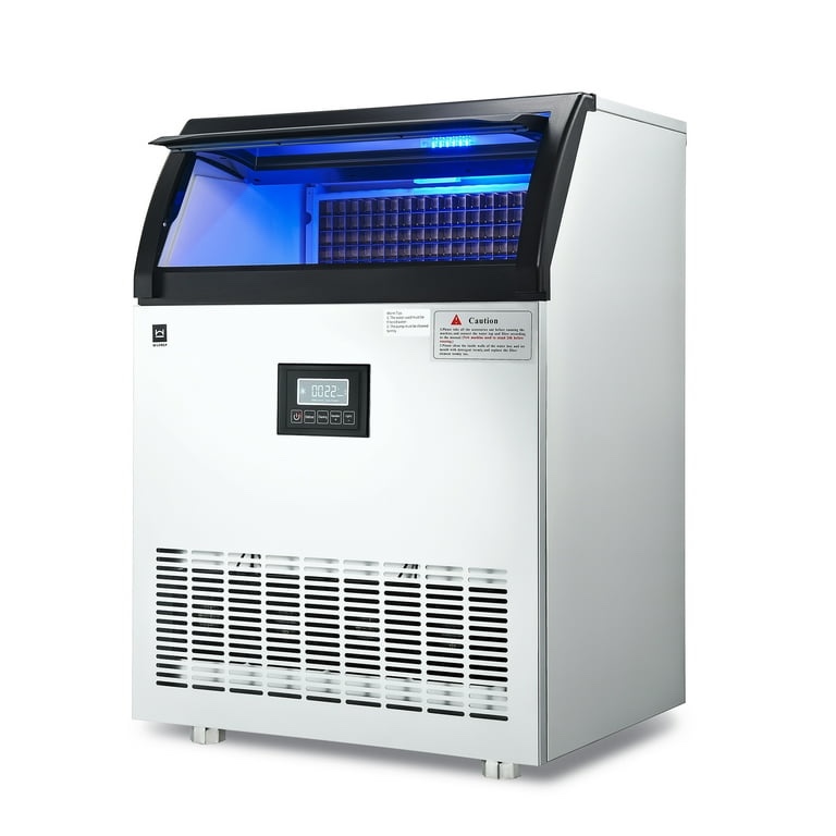 Wilprep Commercial Ice Machine 265lbs Freestanding Clear Ice Cube Maker 0.9 Inch Square