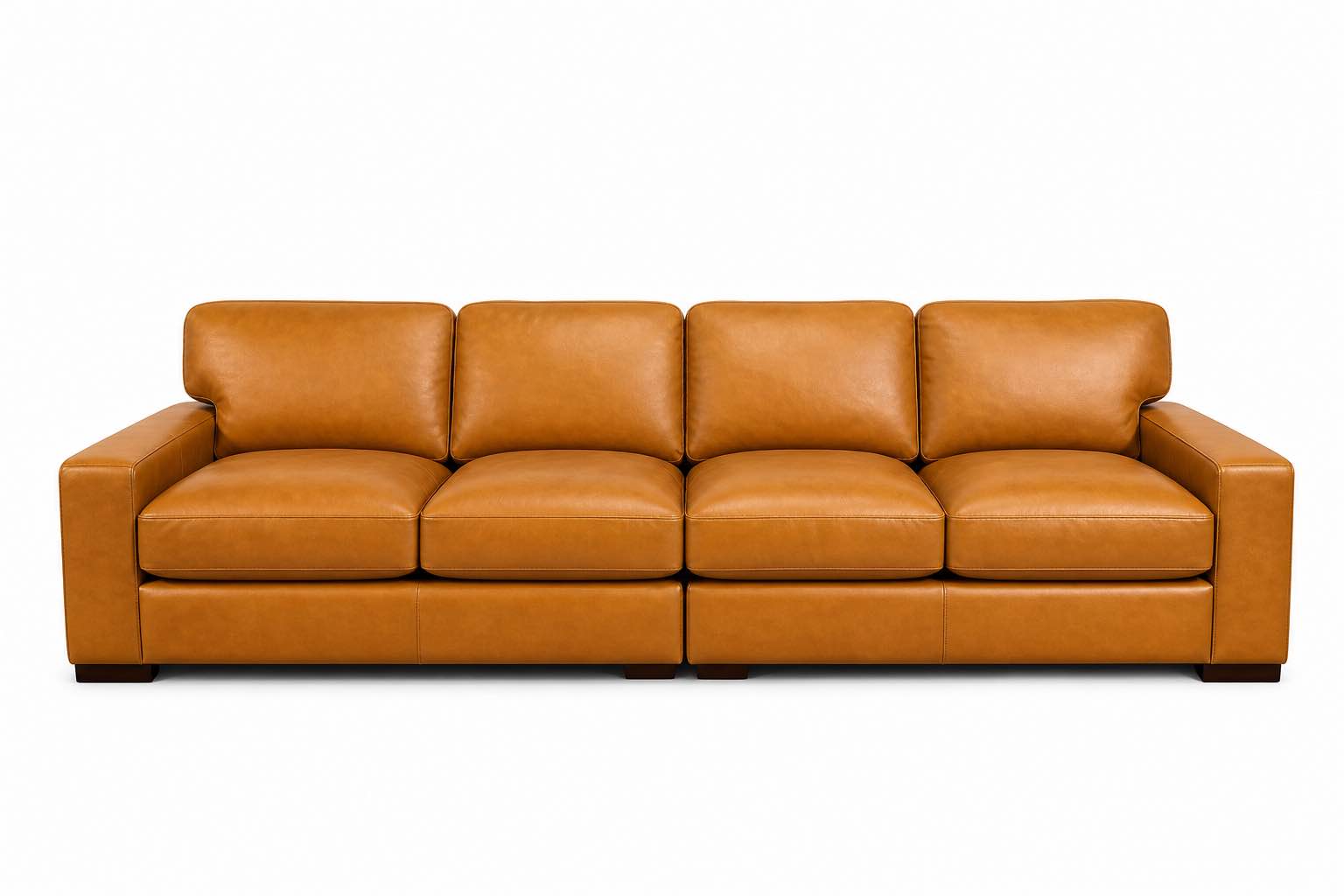 Oversized Brown Genuine Leather 122inch Sectional Sofa (Row 22)