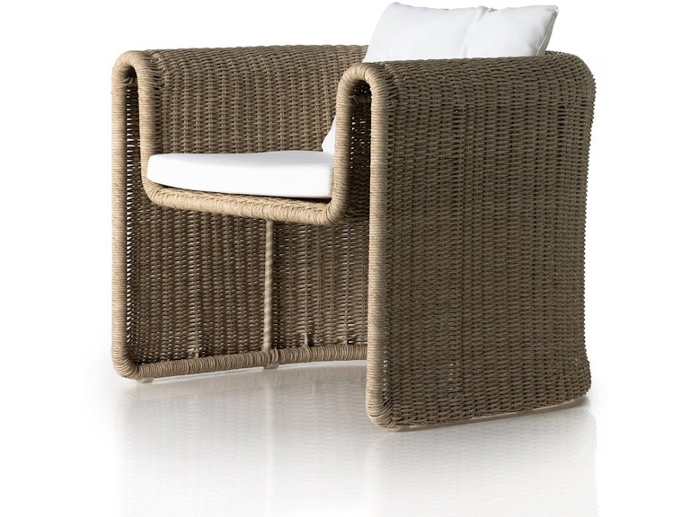 grass roots tucson woven outdoor chair in beige, overall dimensions 32" w x 32" d x 32" h, cushions are sold separately 