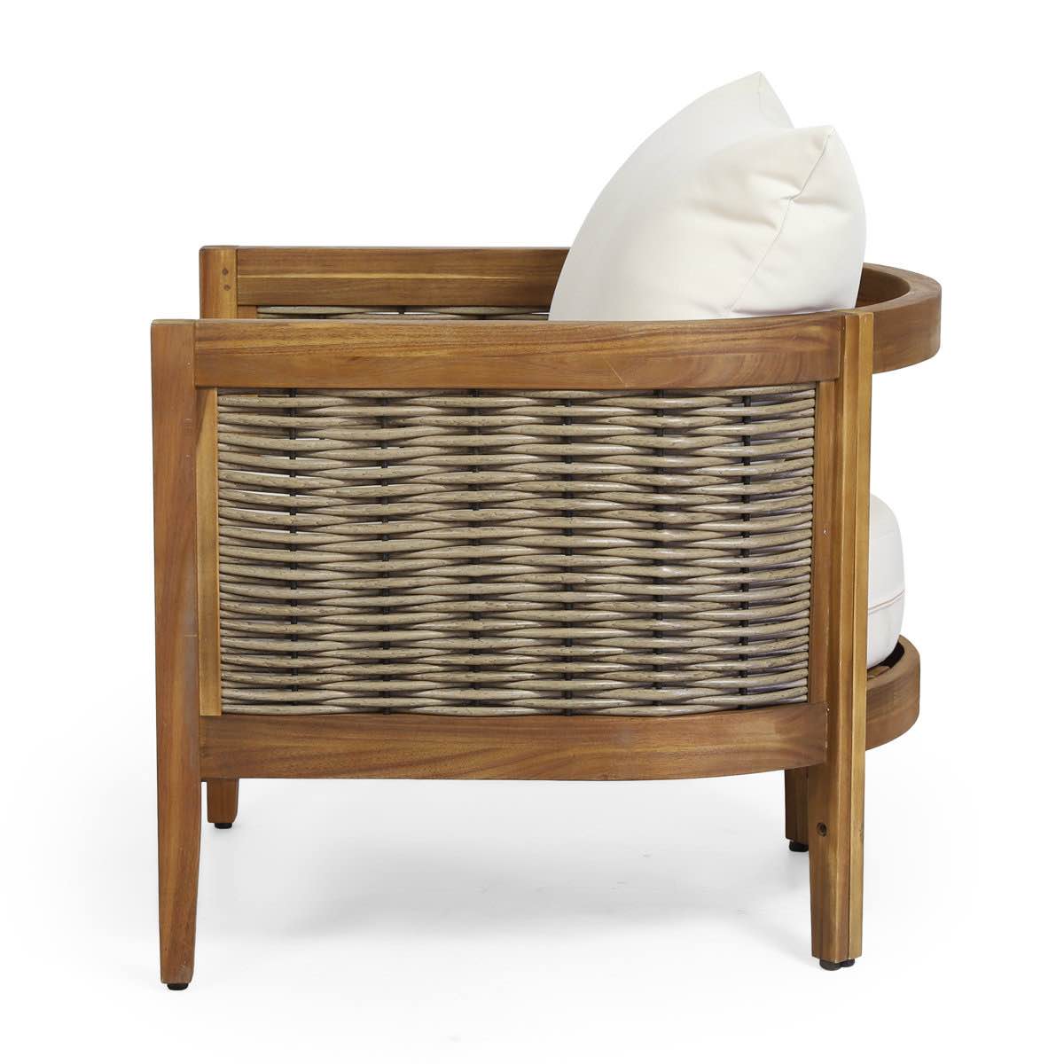 Condition photo showing New/Like New for boling outdoor acacia wood club chair 24.75'' h x 27.5'' w x 29.5'' d